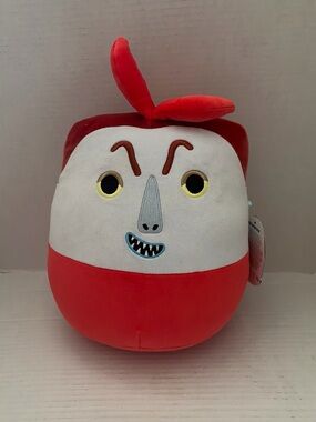 Plush Red Apple Character Pillow - Soft Decorative Toy